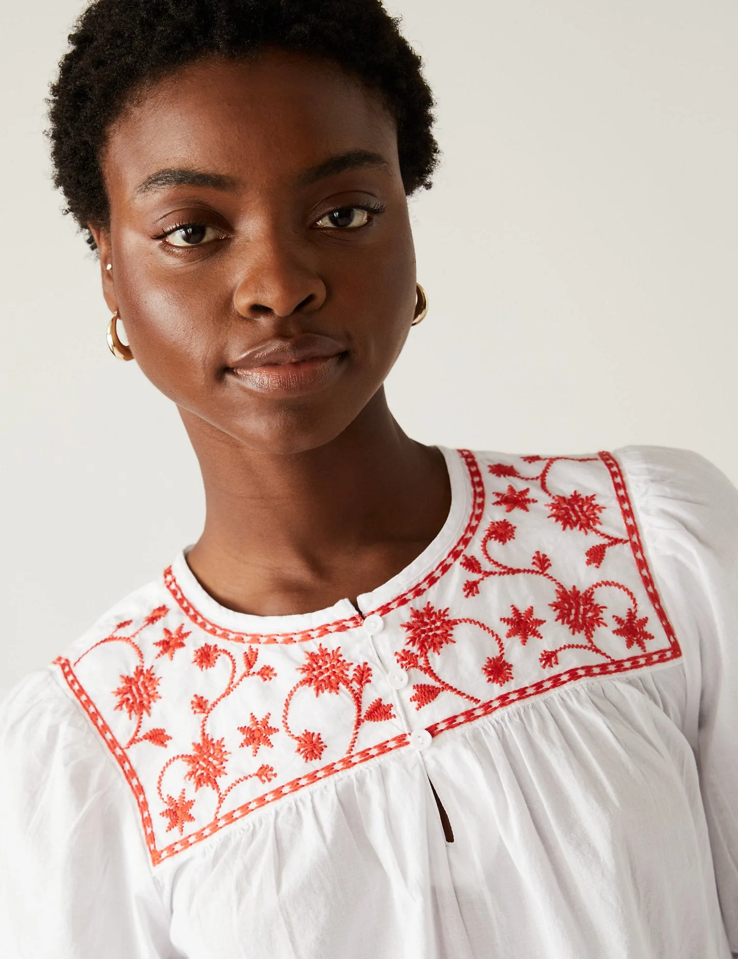 Pure Cotton Embroidered Top