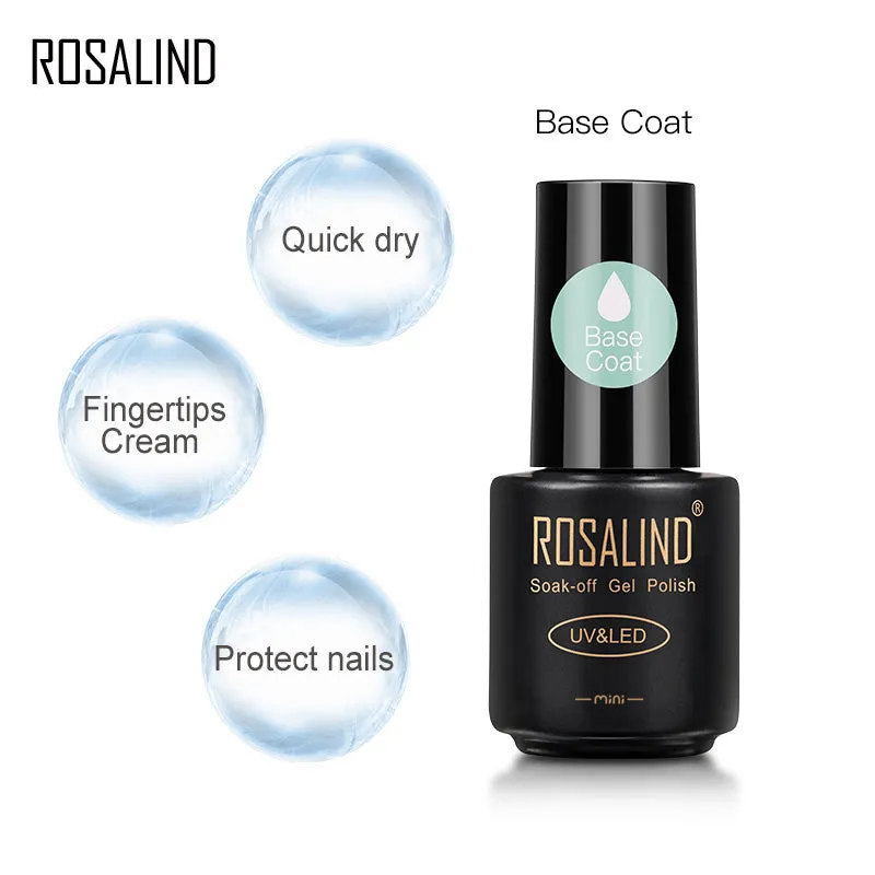 ROSALIND Base Coat Gel Polish Bright For Nail Art Design LED/UV Lamp