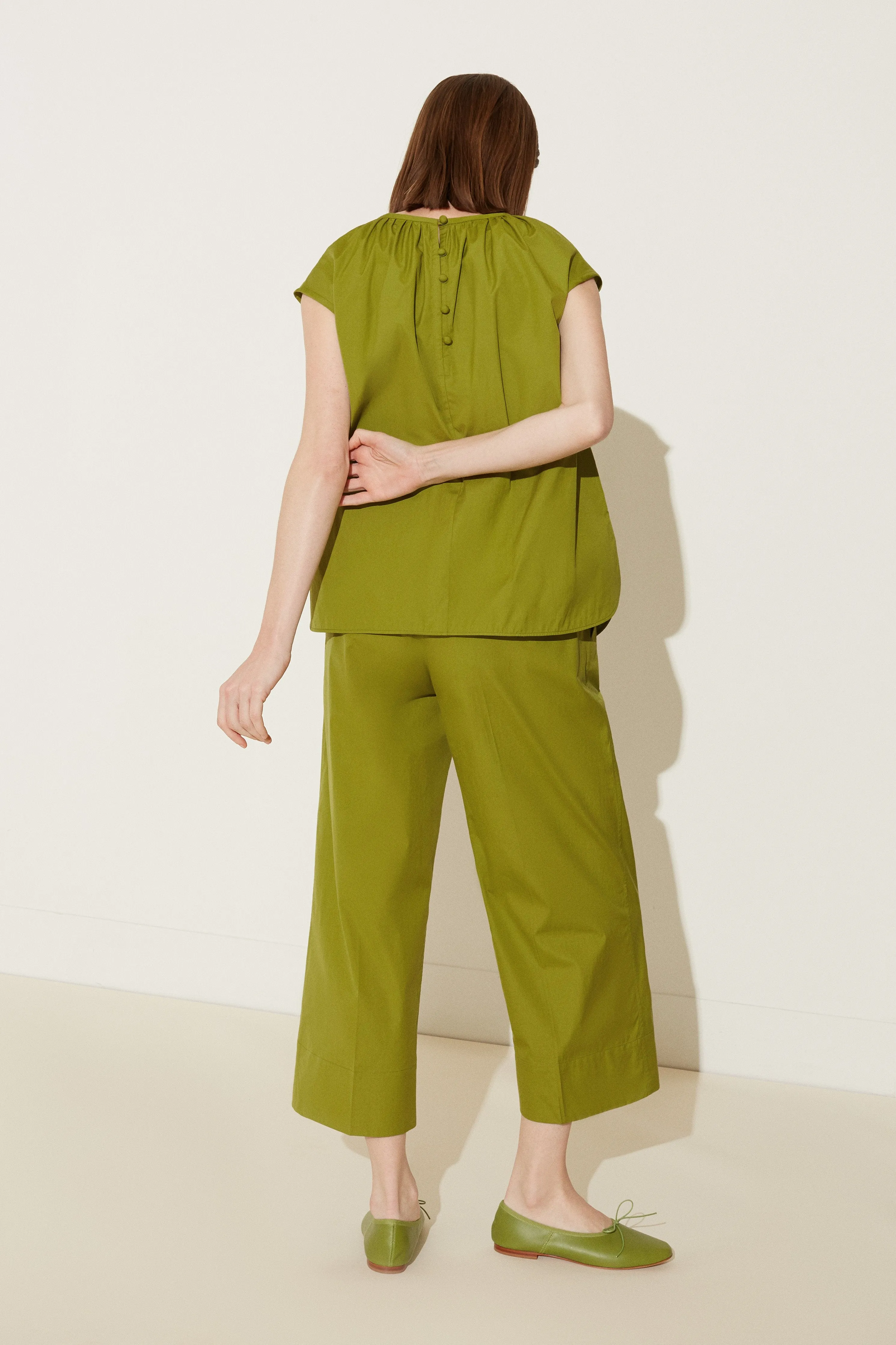 Sleeveless Cotton Top - Grass