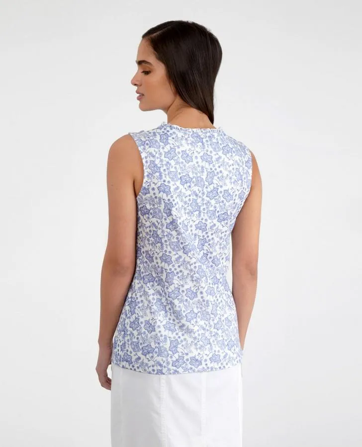 Sleeveless Paisley Print Top