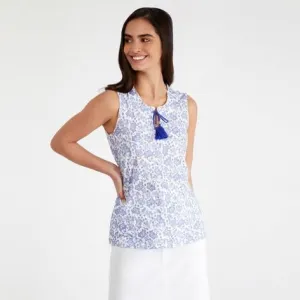 Sleeveless Paisley Print Top