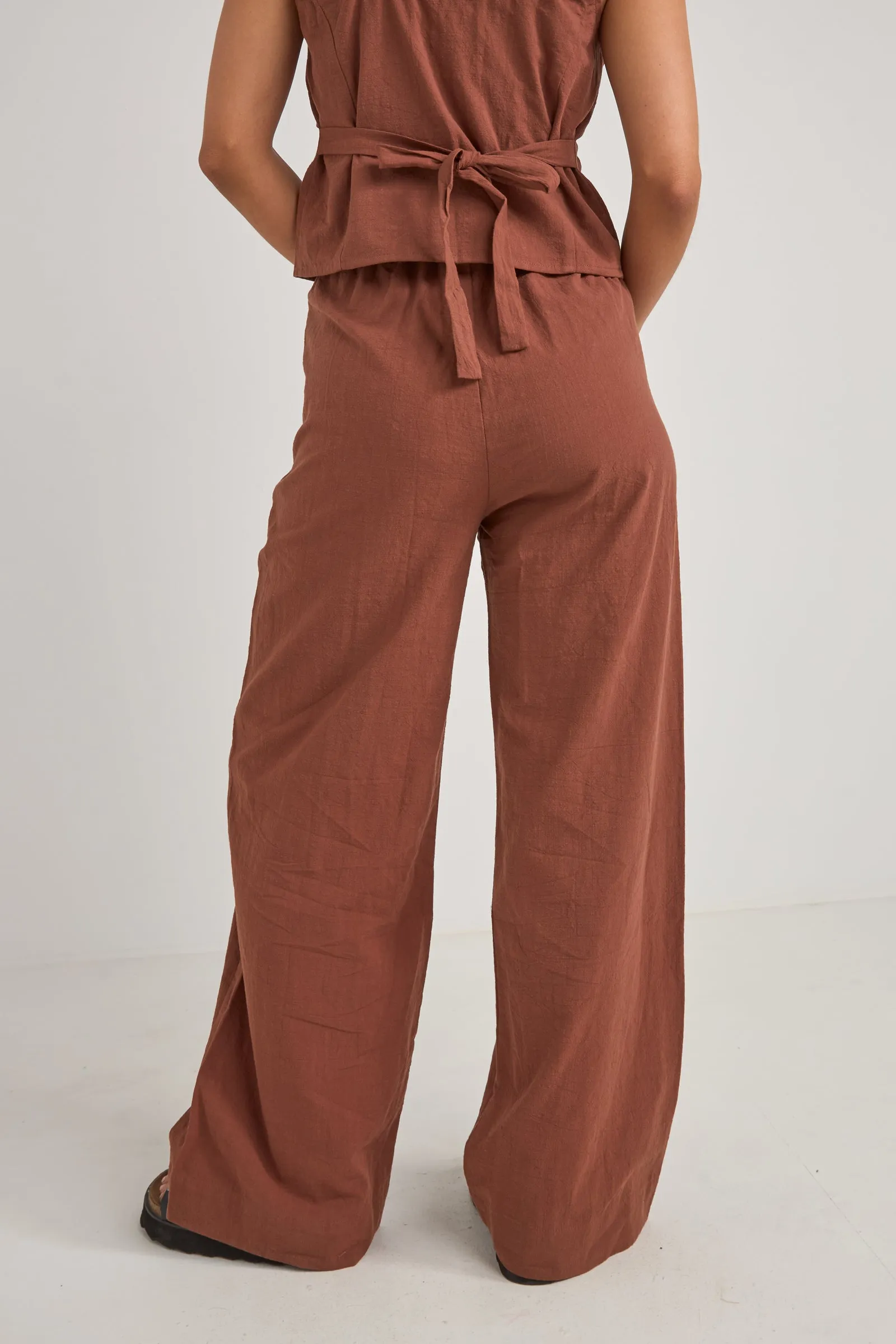 Stevie Wide Leg Pant Coffee