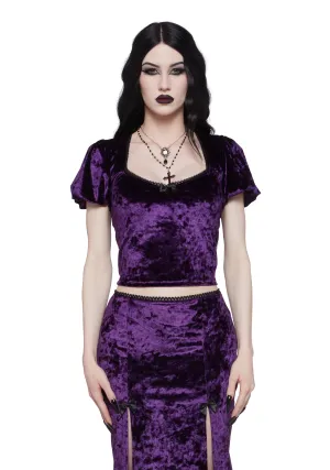 Time Stands Still Velvet Top - Purple