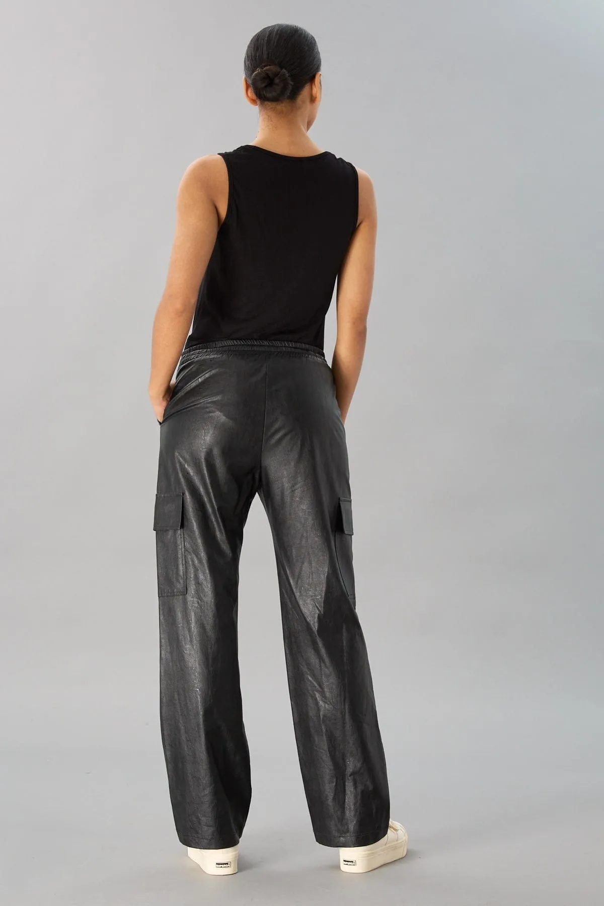 Vegan Leather Cargo Pant