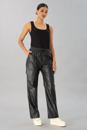 Vegan Leather Cargo Pant