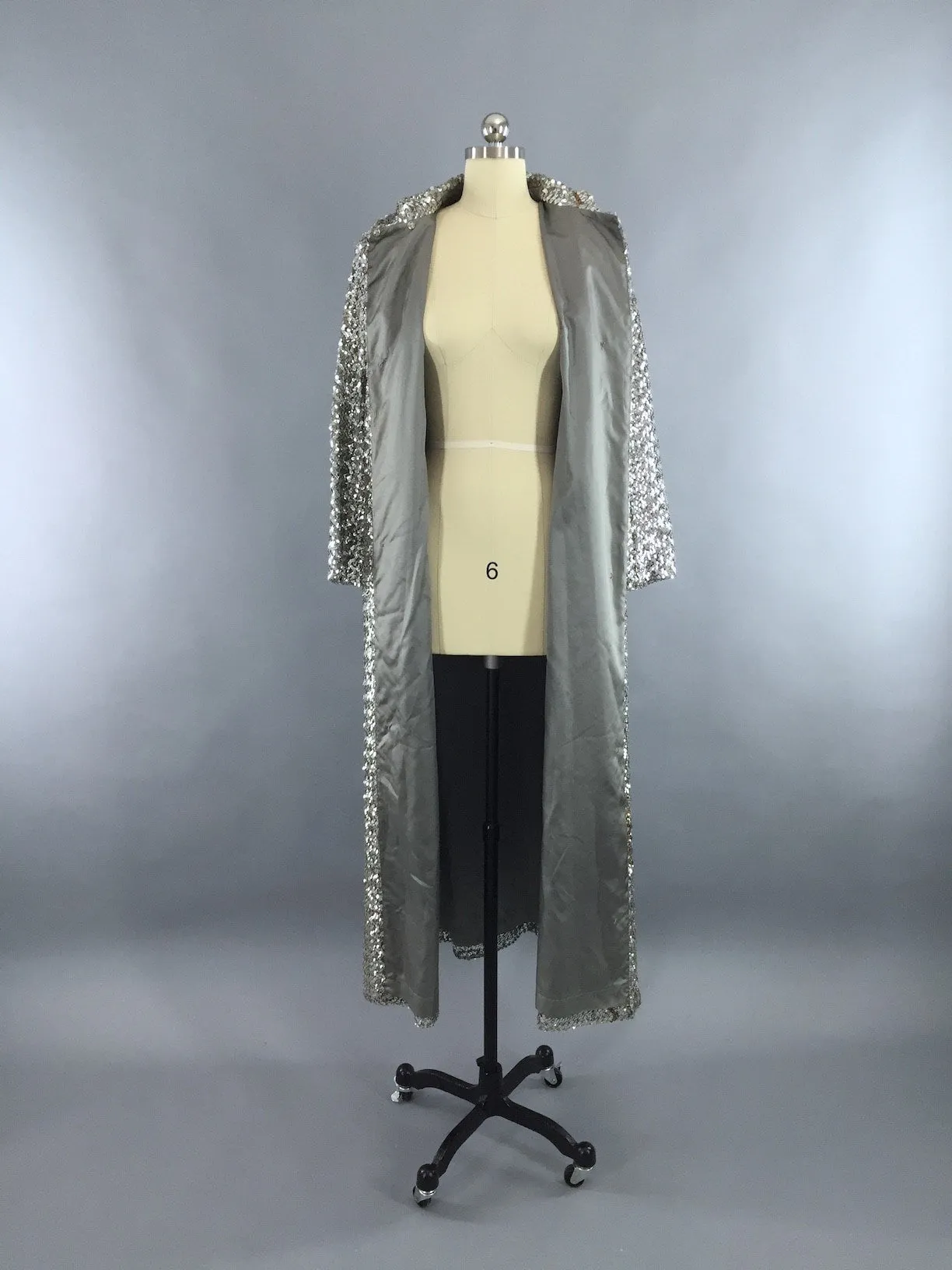 Vintage 1960s Sequined Trench Coat