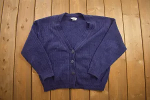 Vintage 1990s Sycamore Blue Knitted Cardigan Sweater