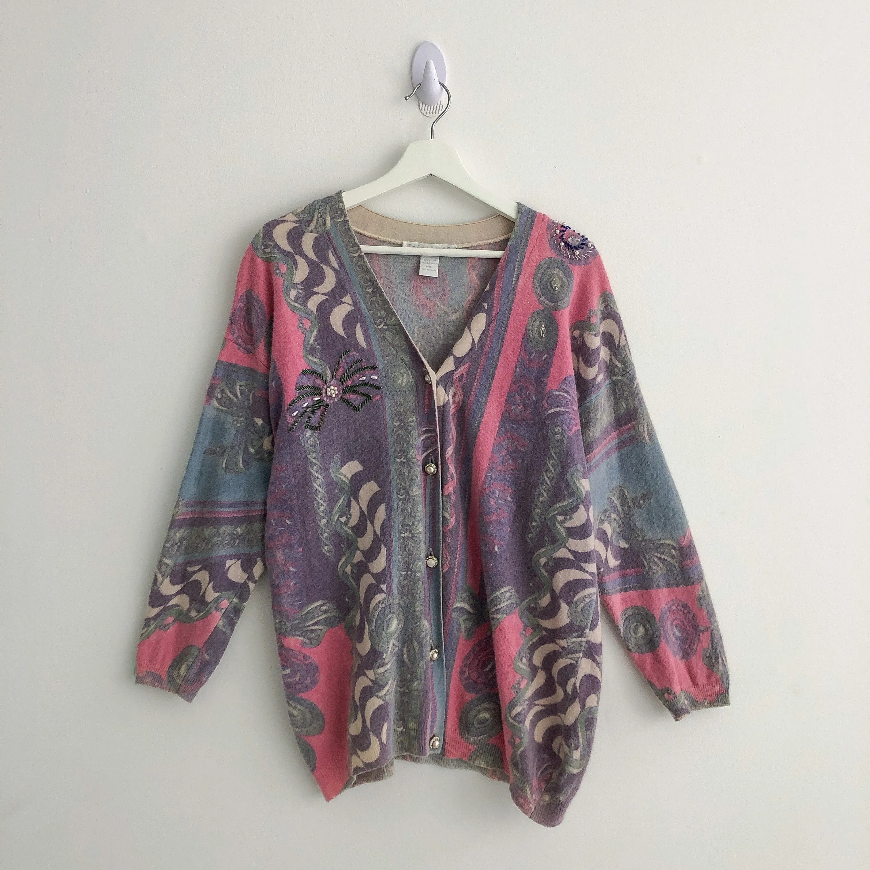 Vintage 80s Luxe Print Cardigan