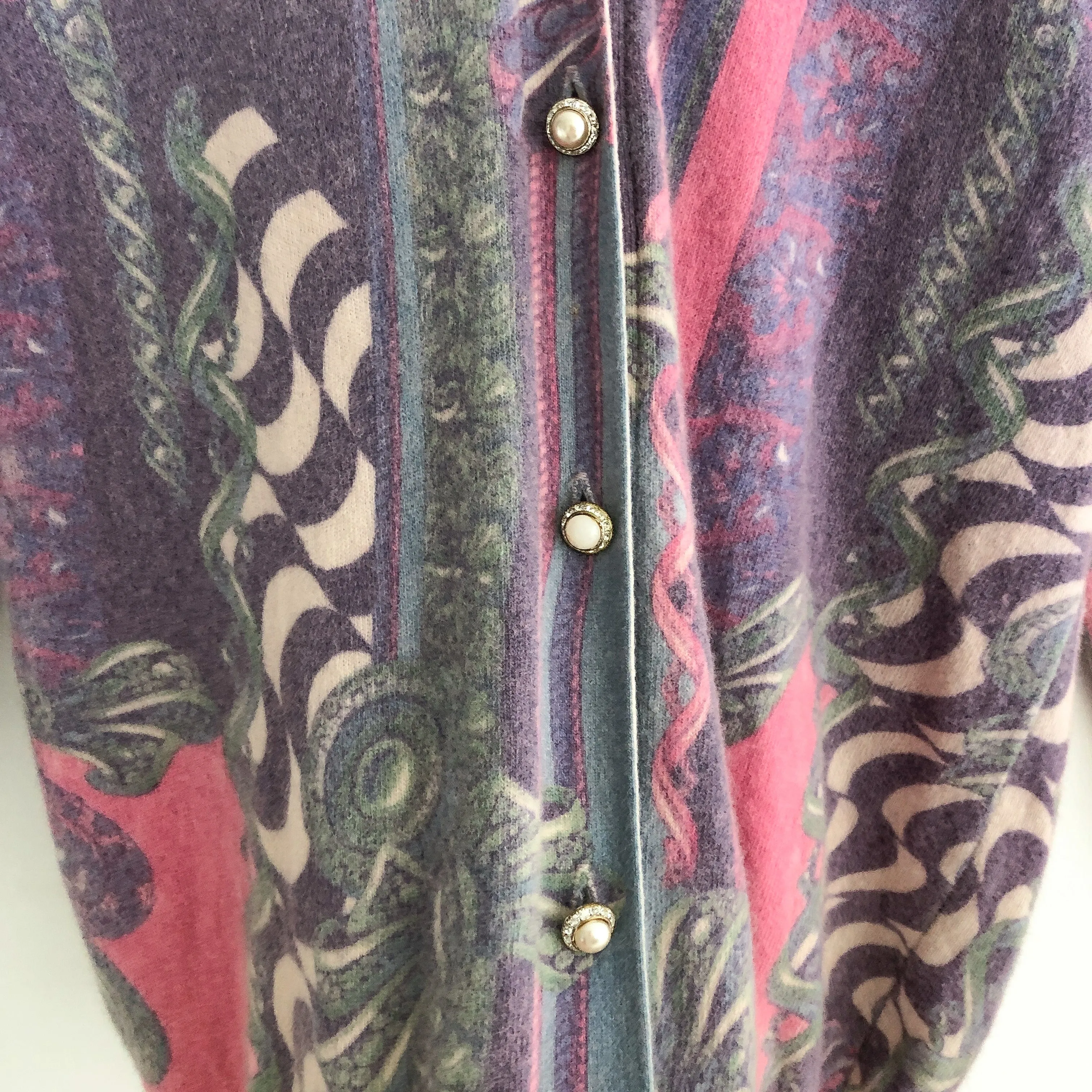 Vintage 80s Luxe Print Cardigan