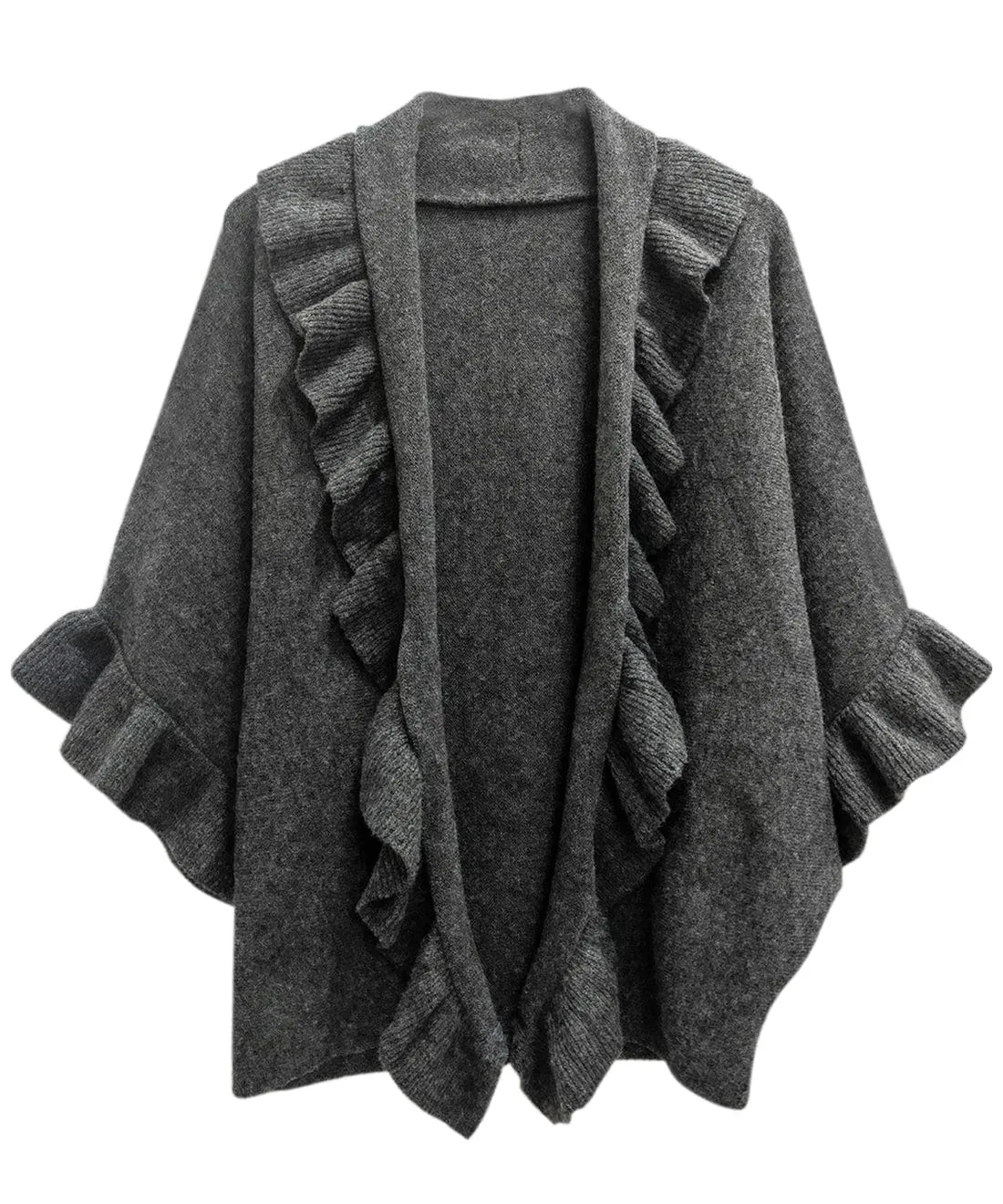 WCC320107 Yolanda Ruffle Knit Cardigan