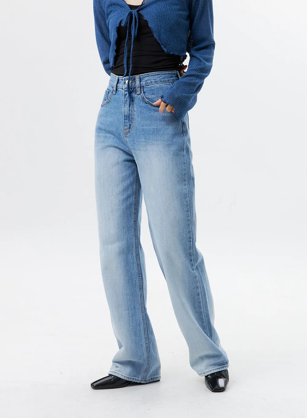 Wide Leg High Waist Jeans OL328