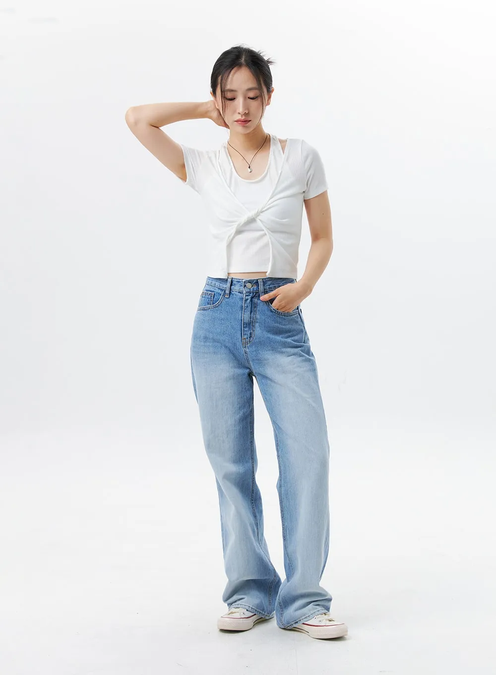 Wide Leg High Waist Jeans OL328