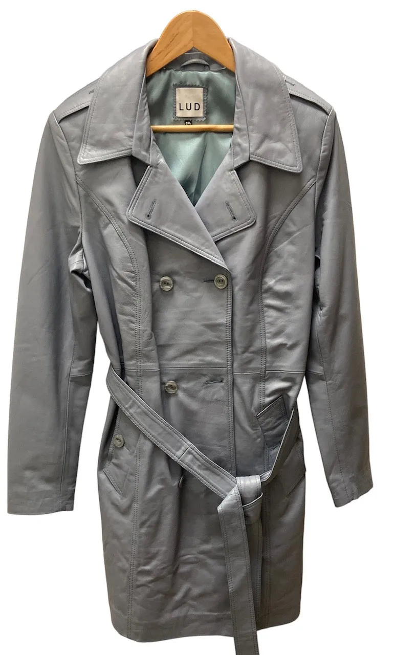 Women's leather trench coat