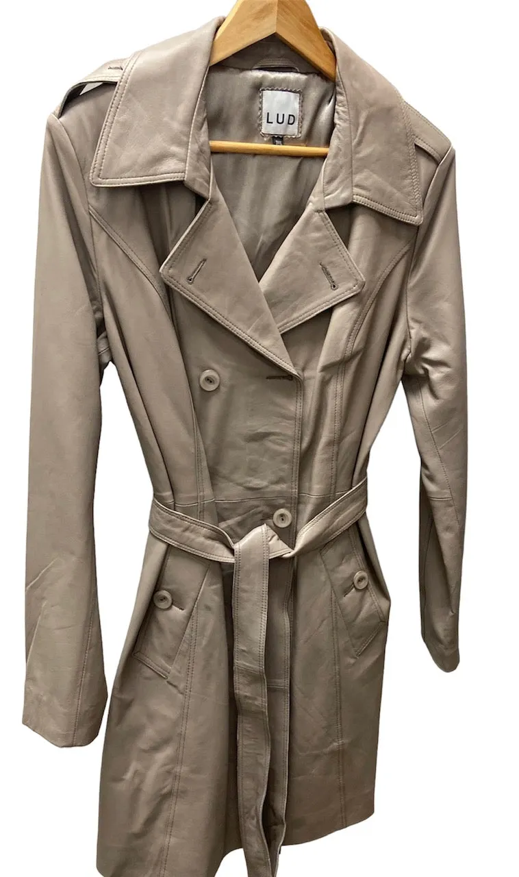 Women's leather trench coat