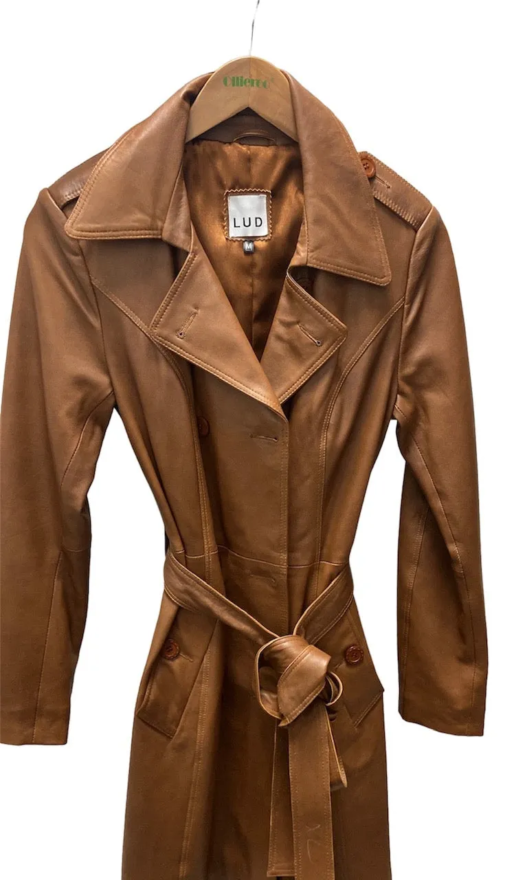 Women's leather trench coat