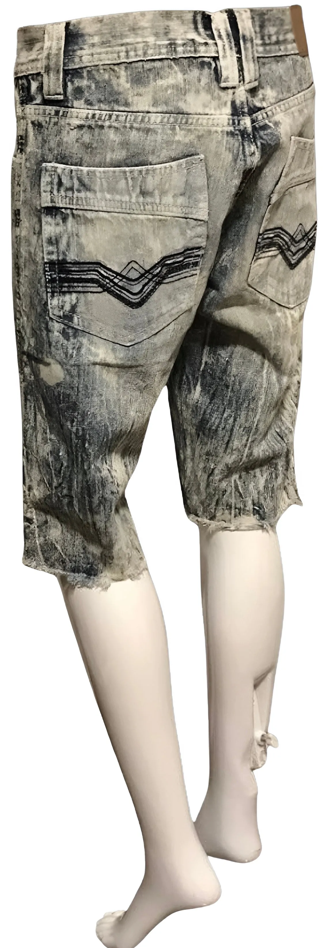 ^WT02^ RIPPED DENIM SHORTS FOR MEN (WAIST 30”)